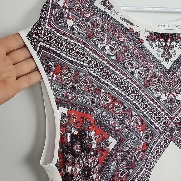 Ricki's Size XL White Shirt Resplendent with Red and Black Design  Size XL - Picture 2 of 11